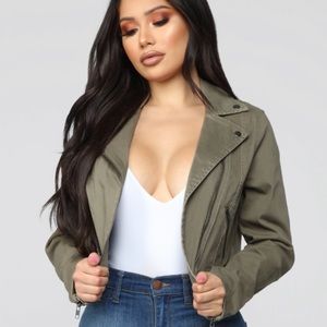 Fashion nova ride for me jacket-olive BRAND NEW